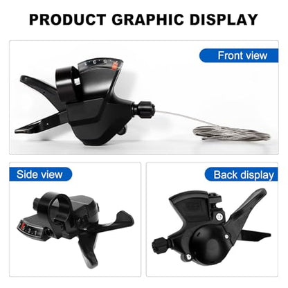 SL-M315-7R Bike Shift Lever, Bicycle Shift Lever - Right, Mountain Right Shifter Lever with Optical Gear Display | Bike shifter. Durable, ergonomic design. Compatible with mountain, road, folding bikes. Easy install. - color: SL-M315-7R