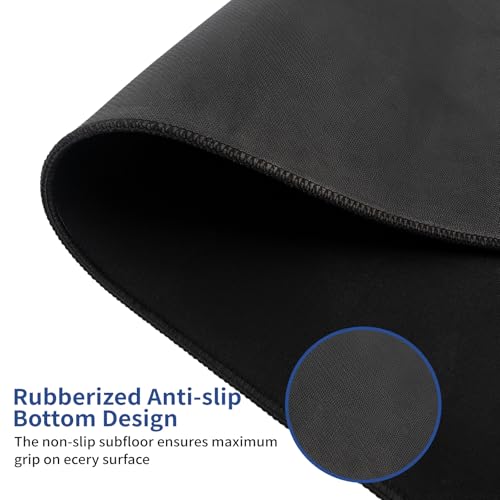 15W Large Gaming Mouse Pad with Superior Micro-Weave Cloth, Extended Desk Mousepad with Stitched Edges, Non-Slip Base, Water Resist Keyboard Pad for Gamer, Office & Home, 30 x 12 in, Black - color: Black-C