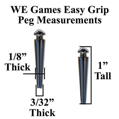 WE Games 3 Player Wood Cribbage Set - Easy Grip Pegs and 2 Decks of Cards Inside of Board - Black Stained - color: Black Stain