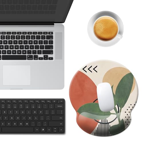 Mouse Pad Wrist Support,Ergonomic Mouse Pad with Wrist Rest,Comfortable Mousepad with Smooth Wrist Rest,Pain Relief Mouse Pads for Non-Slip Base,Computer,Laptop,Office & Home (Modern Abstract) - color: Modern Abstract