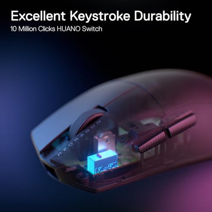 Redragon M916 Wireless 49G Ultra-Light Gaming Mouse 8K DPI Remapping Keys | Cable-Free 0 Delay, Dedicated for FPS Gamers, Redefine Keybinding Macro, Ergonomic Grip Body Comfort