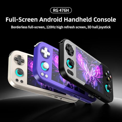 Anbernic RG 476H Retro Handheld Game Console RG 476H Retro Game Console 4.7 inch IPS Multi-Touch Screen Android 13 Unisoc T820 Processor RG476H Support 1080p DP Output WiFi Bluetooth Gray