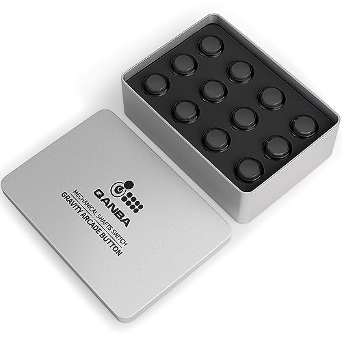 Qanba Gravity KS Mechanical Shafts Silent Pushbutton 24mm Snap-in (Boxed (Clear Black E04(12 pcs) - color: Clear Black E04(12 pcs）