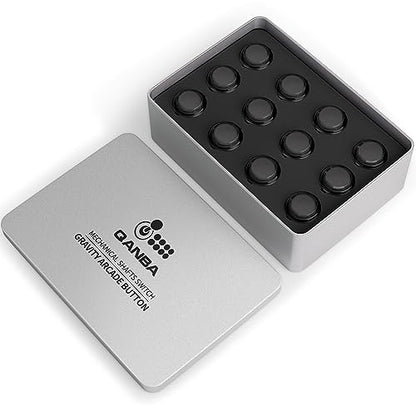 Qanba Gravity KS Mechanical Shafts Silent Pushbutton 24mm Snap-in (Boxed (Clear Black E04(12 pcs) - color: Clear Black E04(12 pcs）