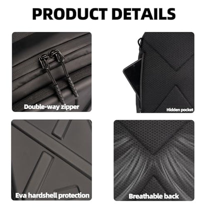 Camera Hard Shell Case Crossbody Camera Sling Bag Small Waterproof Photography Bag for Mirrorless and DSLR Cameras - color: Black