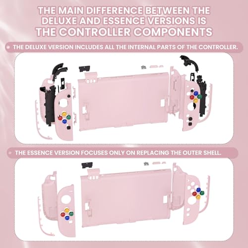 eXtremeRate DIY Replacement Shell Buttons for Nintendo Switch 2, Full Set Rear Back Plate Controller Housing with Button for Switch 2 Console & Joycon 2 - Deluxe Version - Cherry Blossoms Pink - color: Cherry Blossoms Pink