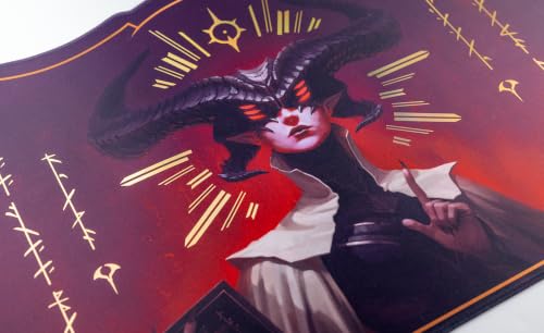 Alfies! The Whispering One – Legendary Crown Playmat | Hand-Foiled Gold Details | Perfect Trading Card Gift | Custom Shape Design | Compatible with Magic | MTG playmat