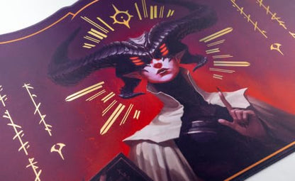 Alfies! The Whispering One – Legendary Crown Playmat | Hand-Foiled Gold Details | Perfect Trading Card Gift | Custom Shape Design | Compatible with Magic | MTG playmat