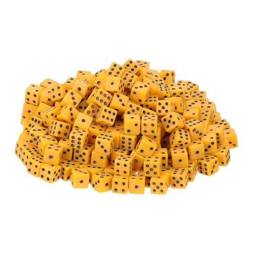 uxcell 300Pcs Mini Dice, 8mm/0.31" Acrylic Tiny Six Side Game Dot Square Dice Bulk for Table Board Game Party Activities, Yellow/Black - color: Yellow/Black, size: 8mm/0.31"