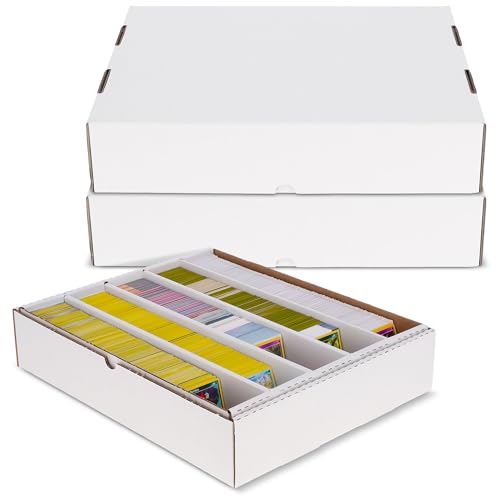 BCW 5000ct Trading Card Storage Boxes (Full Lid) – 10 Pack | TCG & MTG Card Storage Organizer | Fits Card Dividers & Sorting Tray | Corrugated Cardboard Box for Collectible Cards - style: Full Lid
