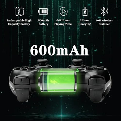 Wireless Controller for Ps4 Controller Compatible with PS4/Slim/Pro/Windows PC,with Touchpad/Vibration/Built-in Speaker&3.5mm Headphone Jack/Six-axis Motion Control/USB-C Charging Cable,Black Green - color: Green Blacck