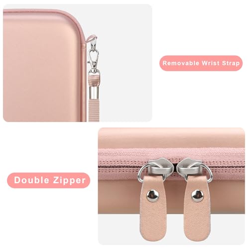 Canboc Hard Case for Kodak PIXPRO Friendly Zoom FZ55 / FZ53 / FZ45 16MP Digital Camera, Mesh Pocket fits SD Card, USB Charging Adapter, USB Cable, Rose Gold - color: Rose Gold