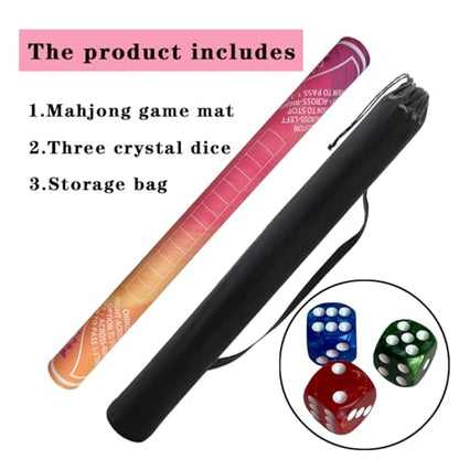 Pittera Mahjong mat for Table/31.5inch/American Mahjong Table Cloth with Rules mats withDrawstring Bag, Noise ReductionAnti-Slip Game mat for Table, forMahiona/PokerBoard Games/Card Games/Dominoes - color: Gradual Rainbow
