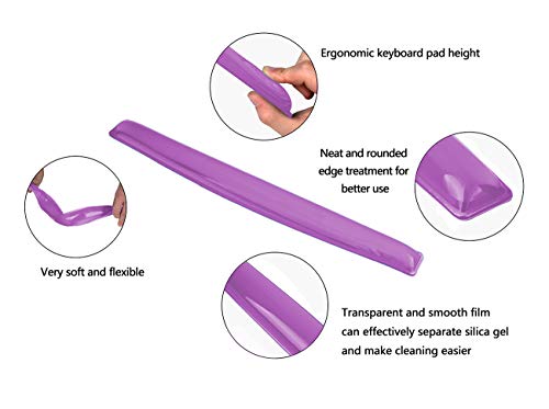 Gel Keyboard & Mouse Wrist Rest Set - Keyboard Wrist Rest Pad & Mouse Support for Office Gaming Pad Computer Laptop Ergonomic Comfortable Pain Relief- Pad Set - color: Purple Pad Set