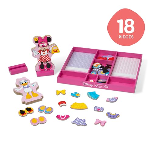 Melissa & Doug Disney Minnie Mouse & Daisy Duck Magnetic Dress-Up Wooden Dolls – Pretend Play Set (40+ pcs) Minnie Mouse Toys, Disney Dress Up Dolls for Preschoolers & Kids Ages 3+ - size: 1.13 x 13.5 x 11.13 inches, style: Minnie & Daisy