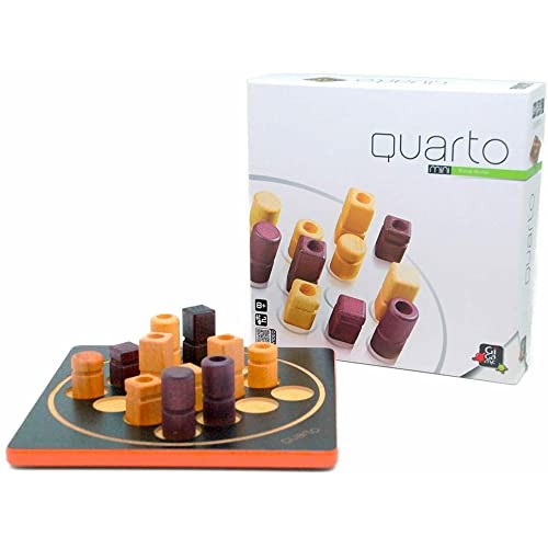 Quarto Mini | Mensa Select Winner | Travel-Friendly Version of The, Wooden Abstract Strategy Game for Kids & Adults | Family Game Night Favorite | Ages 8+ | 2 Players | 15 Min