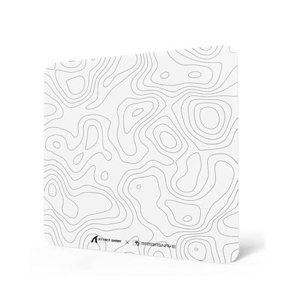 Attack Shark CM05 Contour Glass Gaming Mousepad,Nano-Micro-Etched Texture,Smooth Glass Surface,High Accuracy,Fast-Moving,Anti-Scratch,PU Leather Super Non-Slip Base,Large Size(450×400mm),White contour - color: White contour, size: 17.7L x 15.7W inches