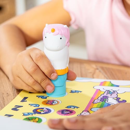 Melissa & Doug Sticker Wow!™ Unicorn Bundle: Sticker Stamper, 24-Page Activity Pad, 600 Total Stickers, Arts and Crafts Fidget Toy Collectible Character - style: Unicorn