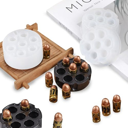 Bullet Dice and Dice Box Resin Molds Silicone Set of 7 Epoxy Resin Molds Dice Silicone Molds for Epoxy Resin for Role Playing Games Table Board Game DIY Dices Making