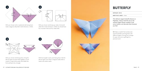 Ultimate Origami Challenge Kit for Kids 8-12: Fun Projects and Step-by-Step Folding Techniques to Go from Novice to Pro (90 Paper Sheets / 30 Projects Included)