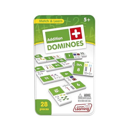 Junior Learning JL481 Addition Dominoes, Multi 7.8 H x 4.7 L x 1.5 W,White