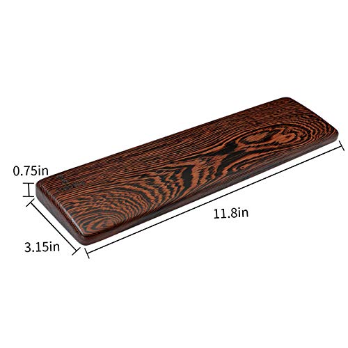 Wooden Keyboard Wrist Rest, Keyboard Wooden Palm Rest, Keyboard Wrist Rest Pad, Solid Wood Mouse Pad Wrist Guard, Wenge Wood Wrist Rest, Wrist Pad for Keyboard, (Wenge, 11.8in) - color: Wenge, size: 11.8in