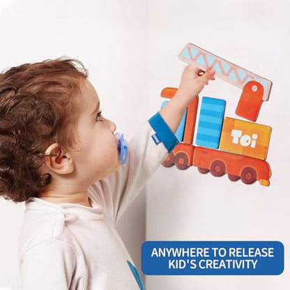 Toi Kids Magnet Toys Magnetic Jigsaw Puzzle Boxes with Game Board for Kids Ages 3-8, Preschool Tabletop Toy for Toddlers, Portable Travel Game, Vehicle - style: Vehicle