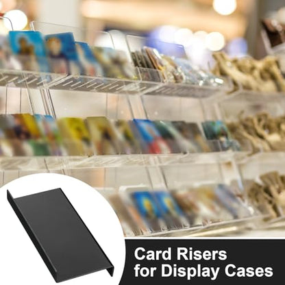 Yalikop 36 Pcs Trading Card Risers for Display Case,Solid | Acrylic Modular Display Risers for Cardshow Vendor Sport Card Board Game - style: Solid