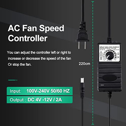 Wathai Air Hockey Table Replacement Fan 12V Variable Speed AC 110V 120V | Dual Ball High Speed Fan with AC Plug,for Receiver Xbox DVR PlayStation Component Electronics Cooling and Cabinet - style: 120mm x 1