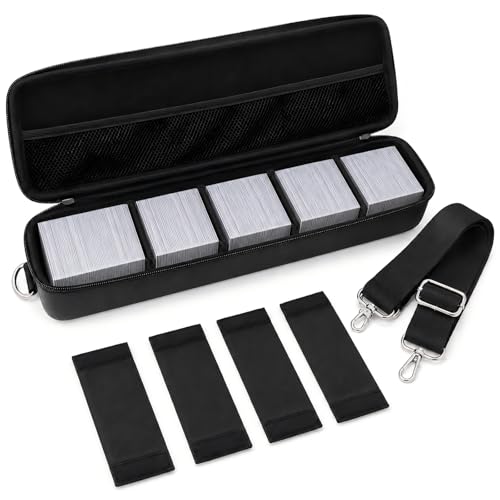 Comecase Trading Card Storage Case, Holds 1500 Cards, Shoulder Strap, Black | Large-Capacity Shoulder Bag Keeps Trading, Sports and Party Game Cards Together for Home Storage, Game Nights and Travel