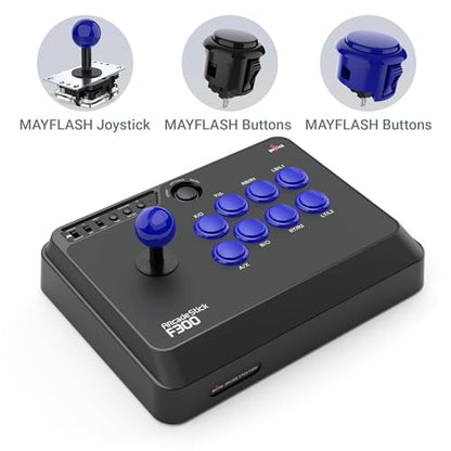 MAYFLASH F300 Arcade Fight Stick Joystick for Switch/Switch 2, PS4, PS3, Xbox Series S/X, Xbox One, Xbox 360, macOS, Windows, Steam Deck and more