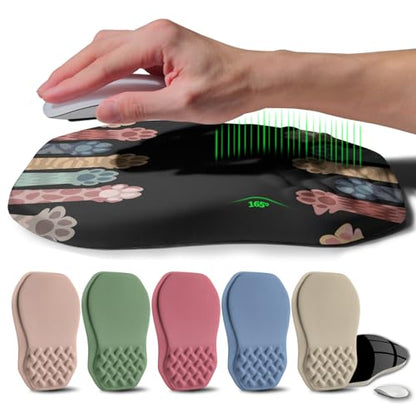 Ergonomic Raised Mouse Pad Wrist Support with Bilateral Slope Memory Foam Mousepad for Wrist Rest and Carpal Tunnel Pain Relief 11.8x7.9〃Cat Claws - color: Cat Claws