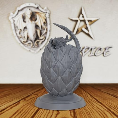 AUSPDICE Hatching Dragon Egg Miniature 28mm, Unpainted Fantasy Figure AS425