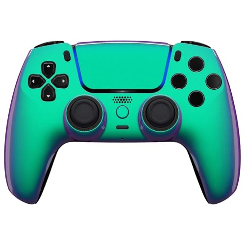 Custom Controllerzz Custom Wireless Controller Compatible with PS5 - Multiple Designs Available (PS5 Green & Purple Chameleon) - color: PS5 Green & Purple Chameleon