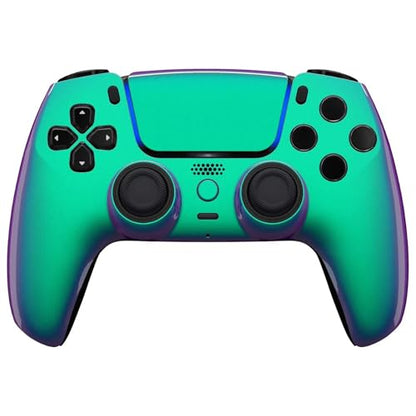 Custom Controllerzz Custom Wireless Controller Compatible with PS5 - Multiple Designs Available (PS5 Green & Purple Chameleon) - color: PS5 Green & Purple Chameleon