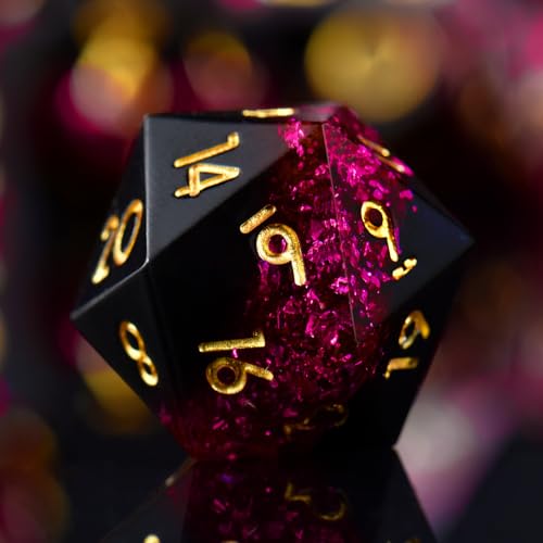 DND Dice Set, 7 Pcs Sharp Edge D&D Dice Polyhedral Resin Dice for Dungeons and Dragons RPG MTG Role Playing Table Games - color: Red