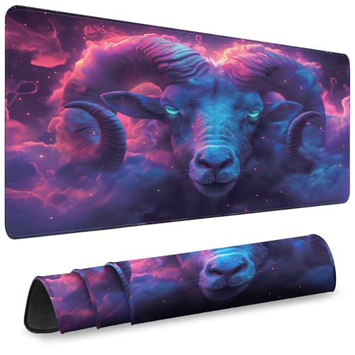 Gaming Desk Mat with Silky Smooth Surface & Exquisite Patterns,31.5x11.8 Inches Large-Sized Mouse Pad, Perfect for Extended Gaming,Work,and Home Office Decor (Taurus 1) - color: Taurus 1