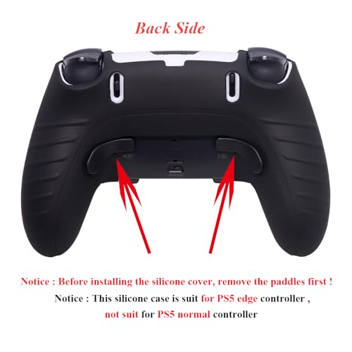 Anti-Slip Silicone Skin for Playstation 5 PS5 Edge Wireless Controller Protective Cover Case & Touch Pad Sticker Thumb Grip Caps for DualSense Edge Controller