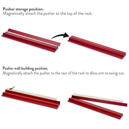Yellow Mountain Imports Dark Camphor Wooden Mahjong Game Racks with Pushers, 18 Inches - Set of 4 (Includes Magnetically Attached Mahjong Pushers) - color: Dark Camphor