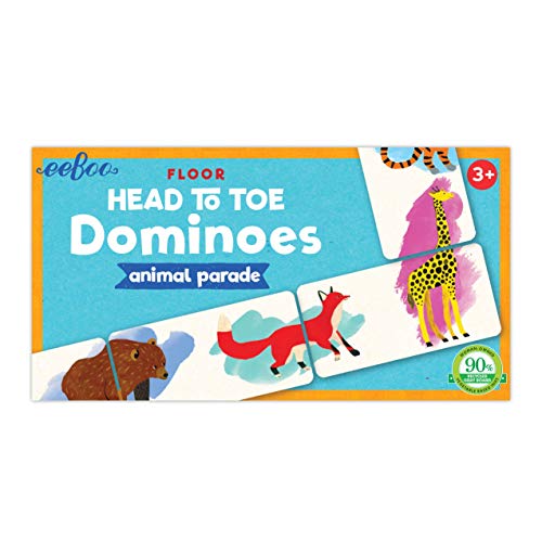 eeBoo Animal Parade Head to Toe Dominoes - 28 Piece Matching Game, Colorful Animal Tiles, Screen-Free Fun for Kids Ages 3 and up - style: Animal Parade