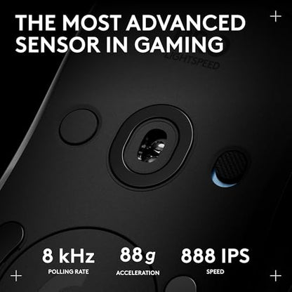 Logitech G PRO 2 Lightspeed Ambidextrous Wireless Gaming Mouse - Black | Symmetrical design, <4 customizable magnetic side buttons, USB-C charging, PowerPlay Wireless Charging Supported, For PC/Mac - color: Black
