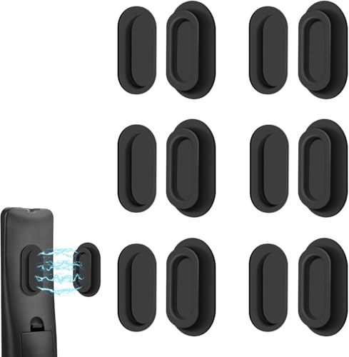 6 Pack Magnetic Remote Control Holder – Upgraded Silicone Magnetic Wall Mount for TV, Fan & Air Conditioner Remotes – Self-Adhesive, No-Drill Remote Control Holder Wall Mount - color: Black