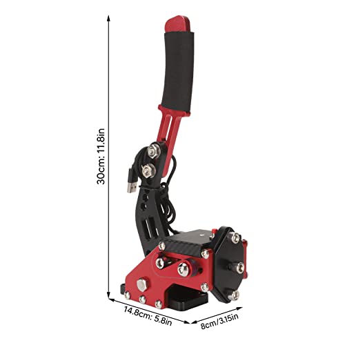 Septpenta USB Handbrake, 2 in 1 Computer Simulation Racing Game Handbrake, 64 Bit Universal Handbrake, Plug and Play for G27 G25 G29 T500 T300, Windows(Red) - color: Red