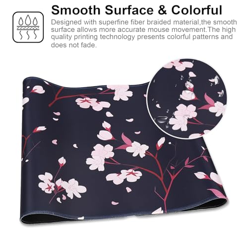 XXL Gaming Mouse Pad 35.4x15.7 Professional Large Mouse Pad & Computer Game Mouse Mat-90x40 Blackhua - color: 90x40 Blackhua, size: 35.4x15.7x0.1IN