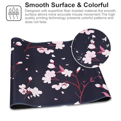 XXL Gaming Mouse Pad 35.4x15.7 Professional Large Mouse Pad & Computer Game Mouse Mat-90x40 Blackhua - color: 90x40 Blackhua, size: 35.4x15.7x0.1IN