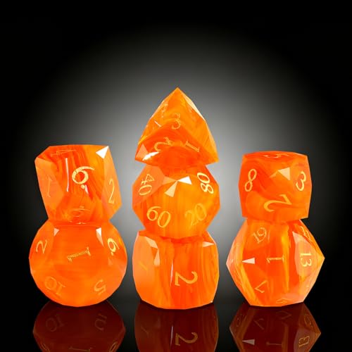 7-Piece Diamond Cut Dice Set D&D Set for Dungeons and Dragons, RPG, Tabletop Games, remium Gift Box & Durable Design - color: Ls-4