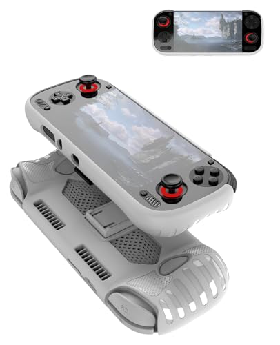 Oshmirian for AYN Odin 3 6inch TPU Grip Case – Shockproof Non-Slip Full Protective Cover with Kickstand, Anti-Scratch Drop Protection Gaming Console Case (White - color: White