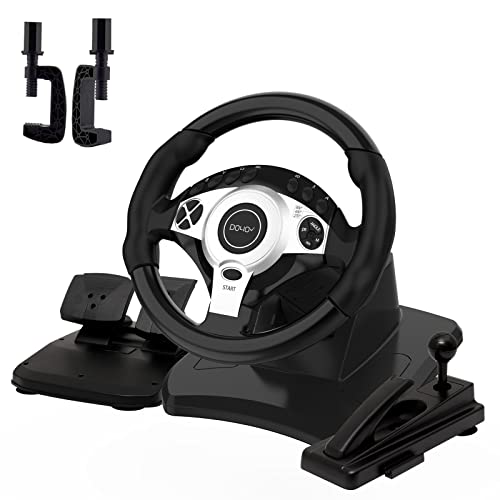NBCP Racing Wheel with 270/900° Rotation, PC Steering Wheel with Pedals, Dual-Motor Vibration & Gear Shifter for Xbox Series X|S, Xbox One, PS4, PS3, PC, Switch, Xbox 360 – Driving Sim Experience - color: R900 -Black
