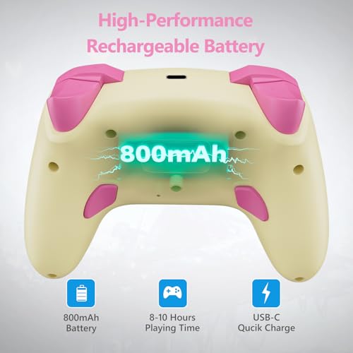 Wireless Switch Controller for Switch/Lite/OLED/Switch 2, Hall Effect Triggers & Joysticks/Wake-Up Function/Turbo, Switch 2 Controller with 2.4G Adapter/2 Macro Buttons, Switch 2 Pro Controller Yellow - color: Yellow