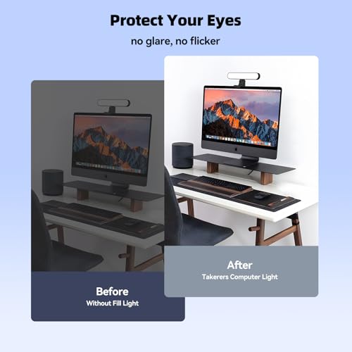 Takerers Video Conference Lighting, Webcam Light with Remote & Touch Control, 3 Color Temperature, 10 Level Brightness, Zoom Light for Computer, Video Calls, Live Streaming, Podcast, Studio (1-Pack) - size: 1-Pack
